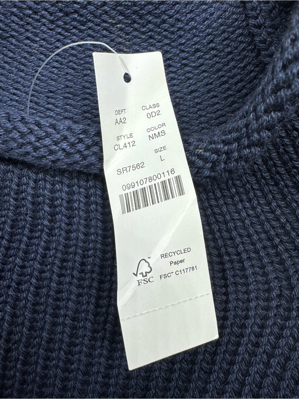 1988 J. Crew Rollneck Sweater in Cotton Rugby Stripe - Picture 4 of 5